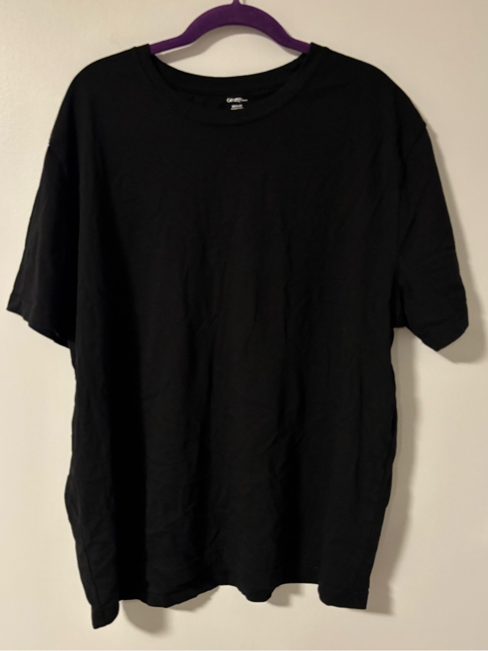 George Solid Black Crewneck Short Sleeve T-shirt Regular XL